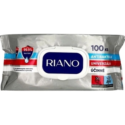 RIANO antibakteriální vlhčené ubrousky 2v1 100 ks