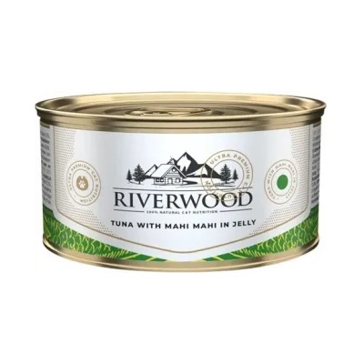 Riverwood - Висококачествена консервирана храна за котки над 1 година, с риба тон с махи махи в желе, 85 гр. / 3 броя