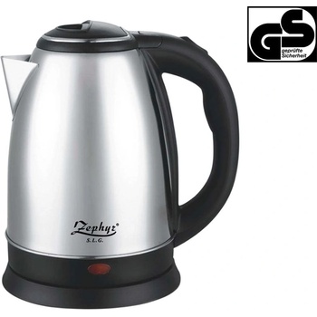 Zephyr Електрическа кана Zephyr ZP-1230-SG, 2000W, 1.8 L, Защита, Инокс/черен GS Стандарт (H15237634490716)