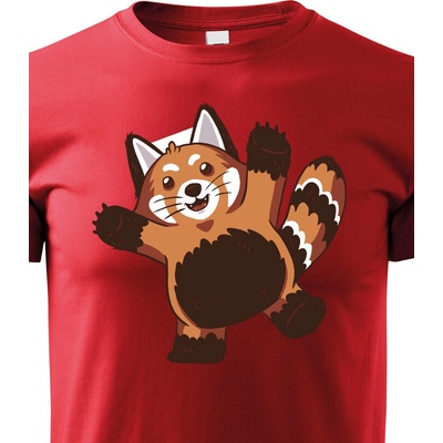dětské triko červená panda červená