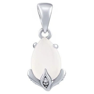 SILVEGO Strieborný prívesok Clarissa s mesačným kameňom a Brilliance Zirconia JJJ1267PMS