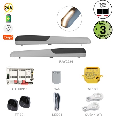 900KRAY2524ER + WIFI pre dvojkrídlovú bránu do 2,5 m/krídlo