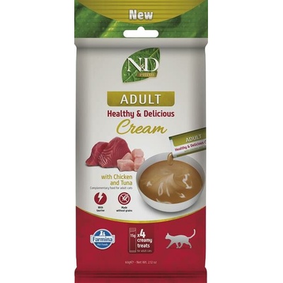 Farmina Creamy N&D Prime Cat with Chicken & Tuna Adult maškrta pre mačky 60 g
