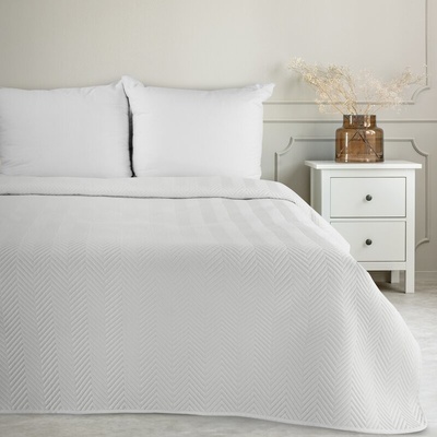 Takoy PREMIUM Přehoz na postel LEN z látky s lněnou strukturou prošívaný do vzoru rybí kosti-HF-453038 200 x 220 cm
