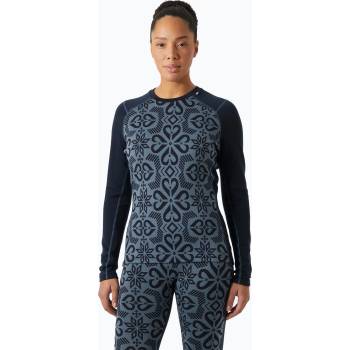 Image 1 of Helly Hansen Lifa Merino Midweight Graphic Crew navy nordic rose aop дамски термобельо с дълъг ръкав