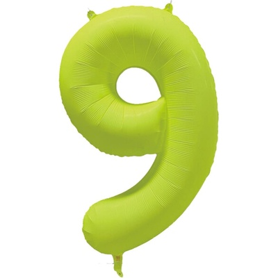 Amscan Fóliový balón narozeninové číslo 9 Neon žlutá 86 cm