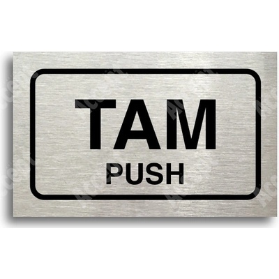 ACCEPT Tabulka SEM - TAM - typ 16 (80 x 50 mm) - stříbrná tabulka - černý tisk