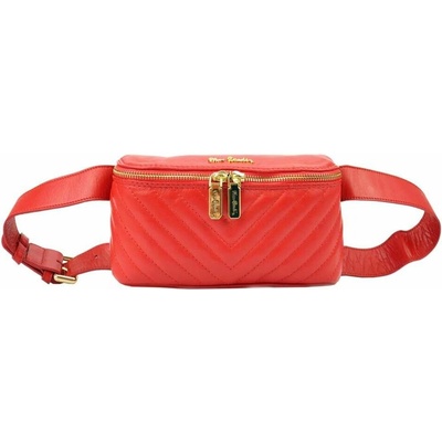 Pierre Cardin Červená dámska kabelka FRZ 1660 SAVAGE Crossbody z prírodnej kože