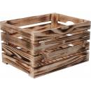 ČistéDřevo Opálená drevená debnička 40 x 30 x 24 cm