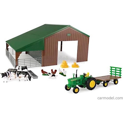 Britains John deere 4020 Tractor 1968 With Animals And Farm Building Diorama Stalla Con Animali Zelená 1:32