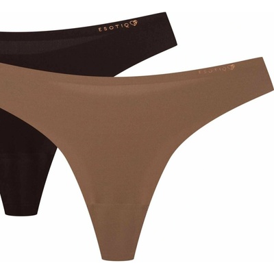 Esotiq 2 PACK tanga Pearls Hnedo bežová
