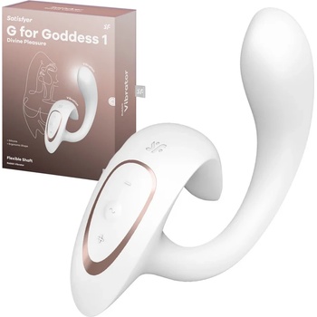 Image 1 of G-точка вибратор с клитор стимулатор, 18, 5см. - G for Goddess 1 White (SATISFY464)