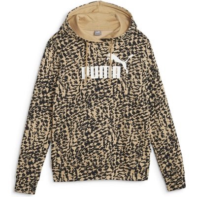 Puma ESS+ Anomal AOP Hoodie čierna béžová biela
