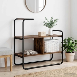 vidaXL Конзолна маса Опушен дъб 80 x 35 x 75 cm Инженерна дървесина (8007559)
