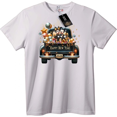 NOONEBRAND Тениска Mickey Minnie Нова Година 2026 - 2XL, White