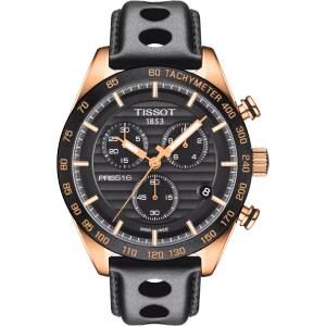 Tissot Мъжки часовник Tissot PRS 516 Chronograph 100.417. 36.051. 00, Черен / Златен (TIS100.417.36.051.00) Часовници