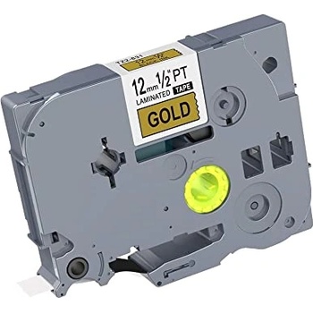Pro Brother Brother TZe-FA234, 12mm x 3m, златен печат / бял фон, желязо, съвместима лента (TZeFA234)