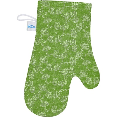 Kuchynská chňapka s magnetom - Květy na zelené