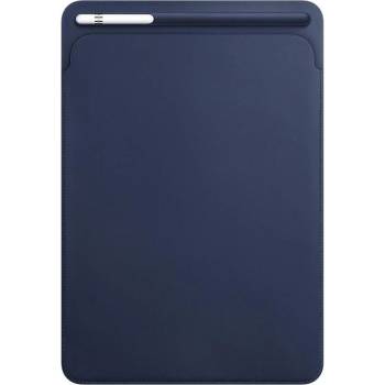 Apple Leather Sleeve - оригинален кожен калъф, тип джоб и отделение за Apple Pencil за iPad Pro 10.5 (2017) (тъмносин)