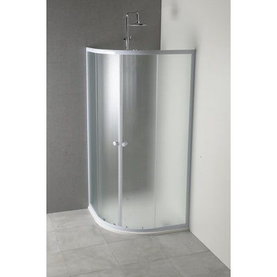 Aqualine ARLEN štvrťkruhová sprchová zástena 800x800mm, sklo Brick BTR800