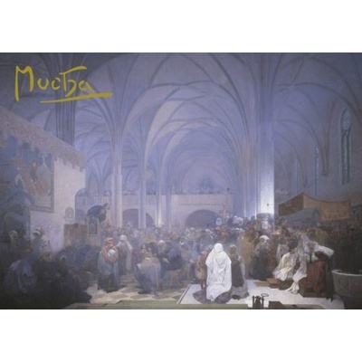 Pohled Alfons Mucha Slovanská epopej – Kázání mistra Jana Husa, krátký – Zboží Dáma