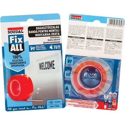 SOUDAL ЛЕНТА МОНТАЖНА fix all ПРОЗРАЧНА (155603)