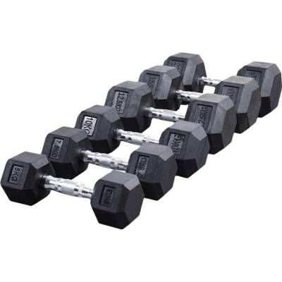 Köck sport Jednoruční pogumovaná činka HEX 22,5 kg