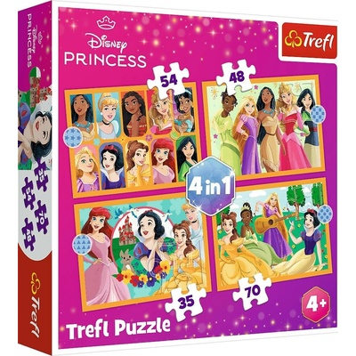 TREFL Disney princeznej Rozprávkové príbehy 4v1 35,48,54,70 dielov