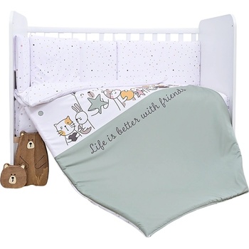 Lorelli Бебешки спален комплект Lorelli - Smile, Happy Friends, Mint (20801156401)