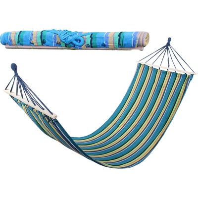 Европейски съюз Градински хамак с рамка, синьо/зелен - 200х80 см, до 150 кг. 01284-103 (01284-103-10)