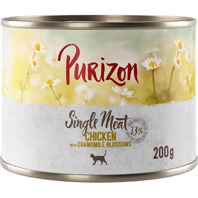 Purizon 12x200г Single Meat Purizon, консервирана храна за котки - пиле с лайка