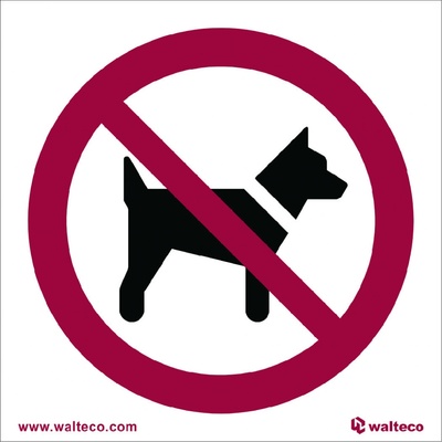 Walteco Zákaz vstupu se psem - symbol, 90x90mm, samolepka Množství: 10 ks , 20086BP2