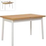 TopMebel Разтегателна маса Jemmy TopMebel от меламин в натурален - бял цвят 120/153x75x77cm