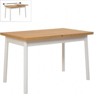 TopMebel Разтегателна маса Jemmy TopMebel от меламин в натурален - бял цвят 120/153x75x77cm
