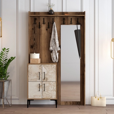 ASIR Předsíňová stěna BERLIN ořech bílá – Zboží Dáma