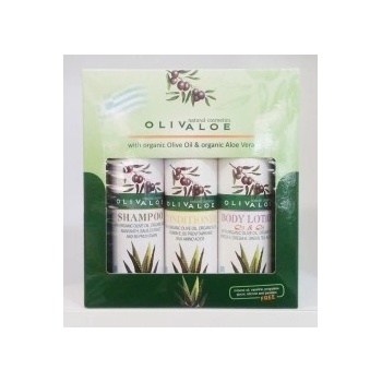 OlivAloe Natural cosmetics kondicionér + tělové mléko Q3 & Q6 + Šampon na vlasy 3 x 90 ml dárková sada