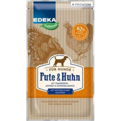Edeka Naturals Adult kruta a kuřecí srdce s brusinkami mrkví slunečnicovým olejem 125 g