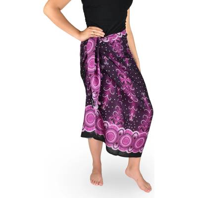 Thajsko Sarong Pareo BUN pávie kvet fialová
