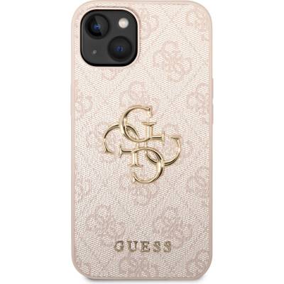 GUESS Гръб Guess PU 4G Metal Logo Case за iPhone 15 Plus - Розов (3666339171599)