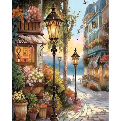 Norimpex - Puzzle Diamant painting: Flower Street 30x40cm - 1 - 39 piese