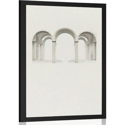 Plakát rustikální oblouky - 20x30 black