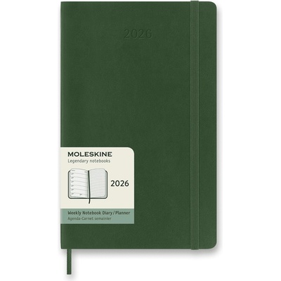 Moleskine A5 týdenní 2026 zelený