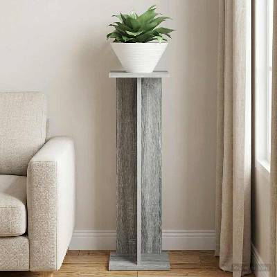 vidaXL Стойка за растения Сив Сонома 25 x 25, 5 x 80, 5 см (899652)