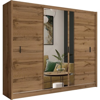 EMS Гардероб с огледало SABRINA 250x215 см, дъб волтан (MT0046)