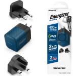 Energizer Зарядно устройство Energizer A20MU, USB-C, EU, UK, US, 20W, Син (A20MUBL)