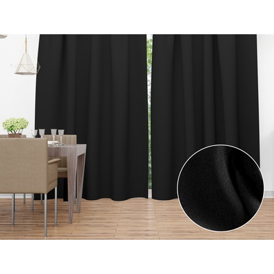Biante Dekoračný záves Rongo RG-014 Čierny 140x140 cm