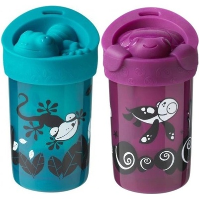 Tommee Tippee hrnek stabilní Super Cup s víčkem modrá 300 ml