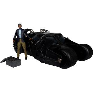 McFarlane Комплект екшън фигури McFarlane DC Comics: Batman - Lucius Fox & Tumbler (Gold Label) (MCF15193)