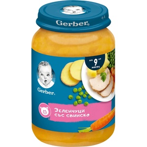 Gerber пюре зеленчуци със свинско - 190 г