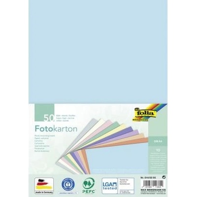 Folia Max Bringmann Barevné papíry pastelové A4 300 g/m² 50 ks 10 barev